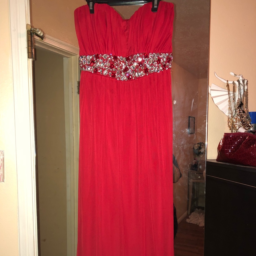 Long red formal dress